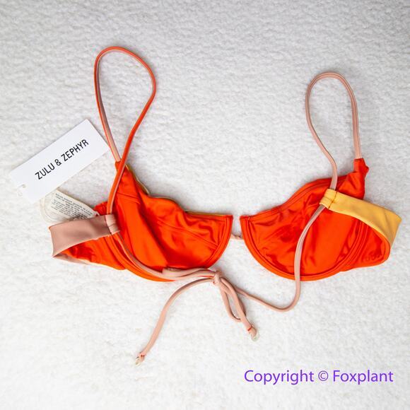 New! Set! Zulu & Zephyr Free People‎ Tie Curve Brief Bikini, size 10 - Picture 9 of 15